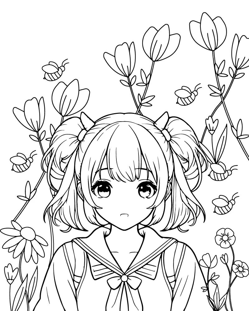 Kawaii Anime Princess Coloring Pages 4