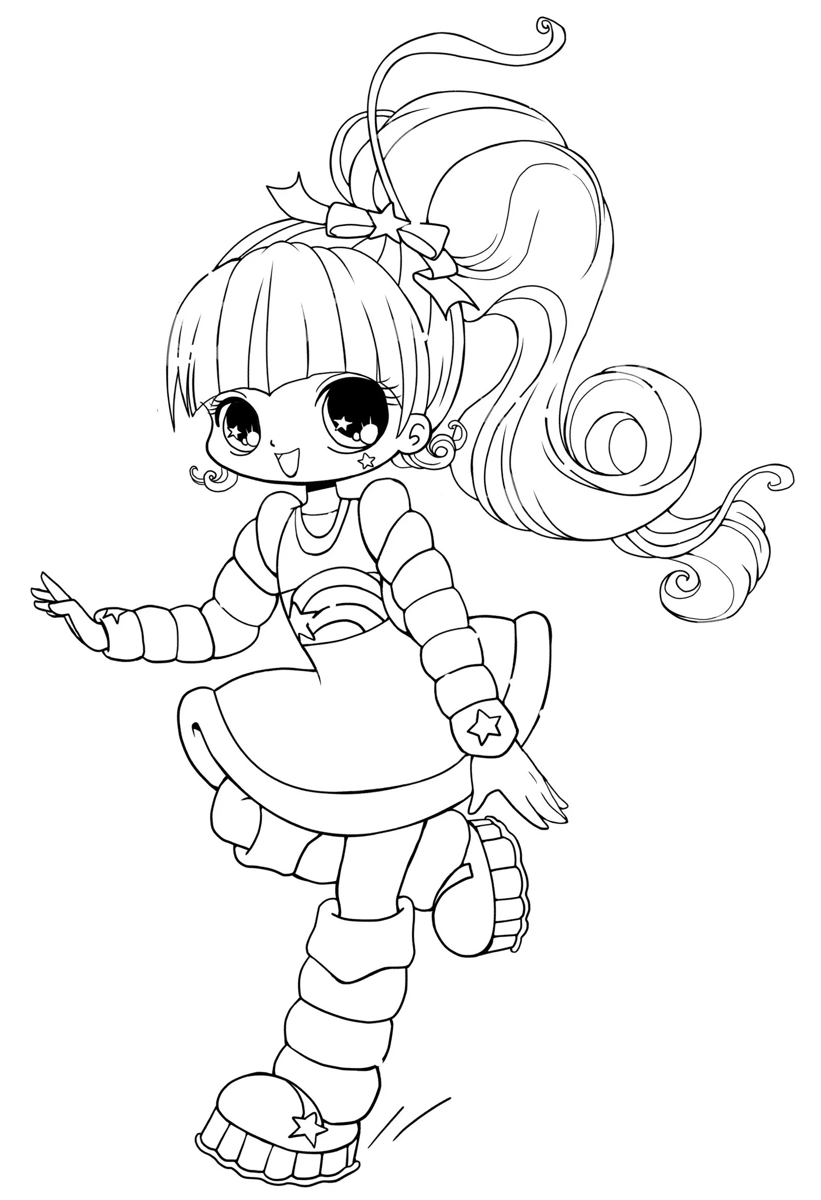 Desenhos de Meninas Kawaii Para Colorir 27