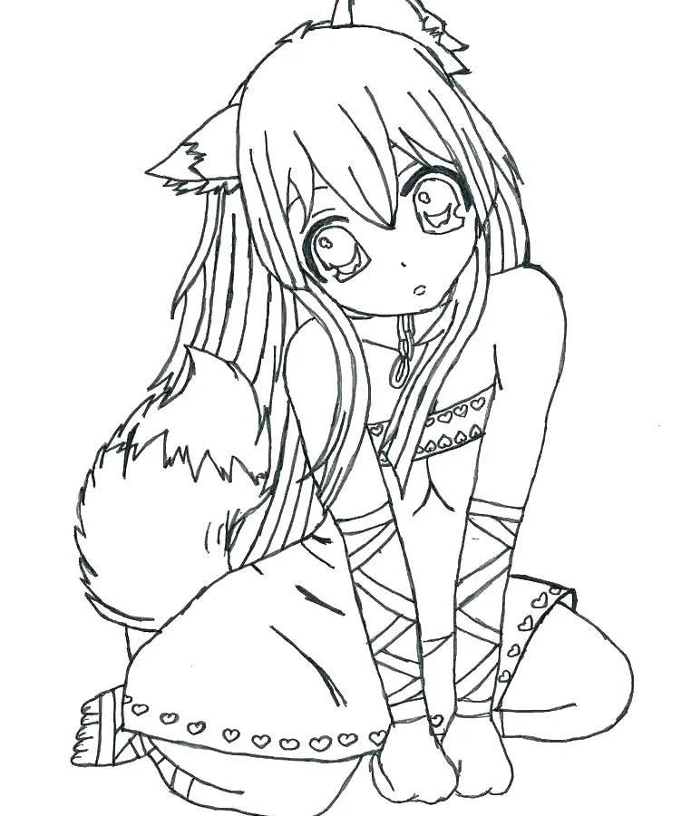 Desenhos de Meninas Kawaii Para Colorir 32