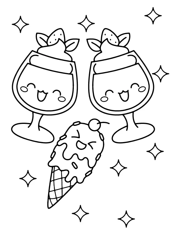 Desenhos de Namorados Kawaii Para Colorir 12