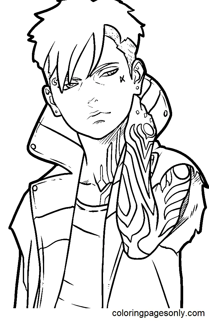 Kawaki Coloring Pages 1