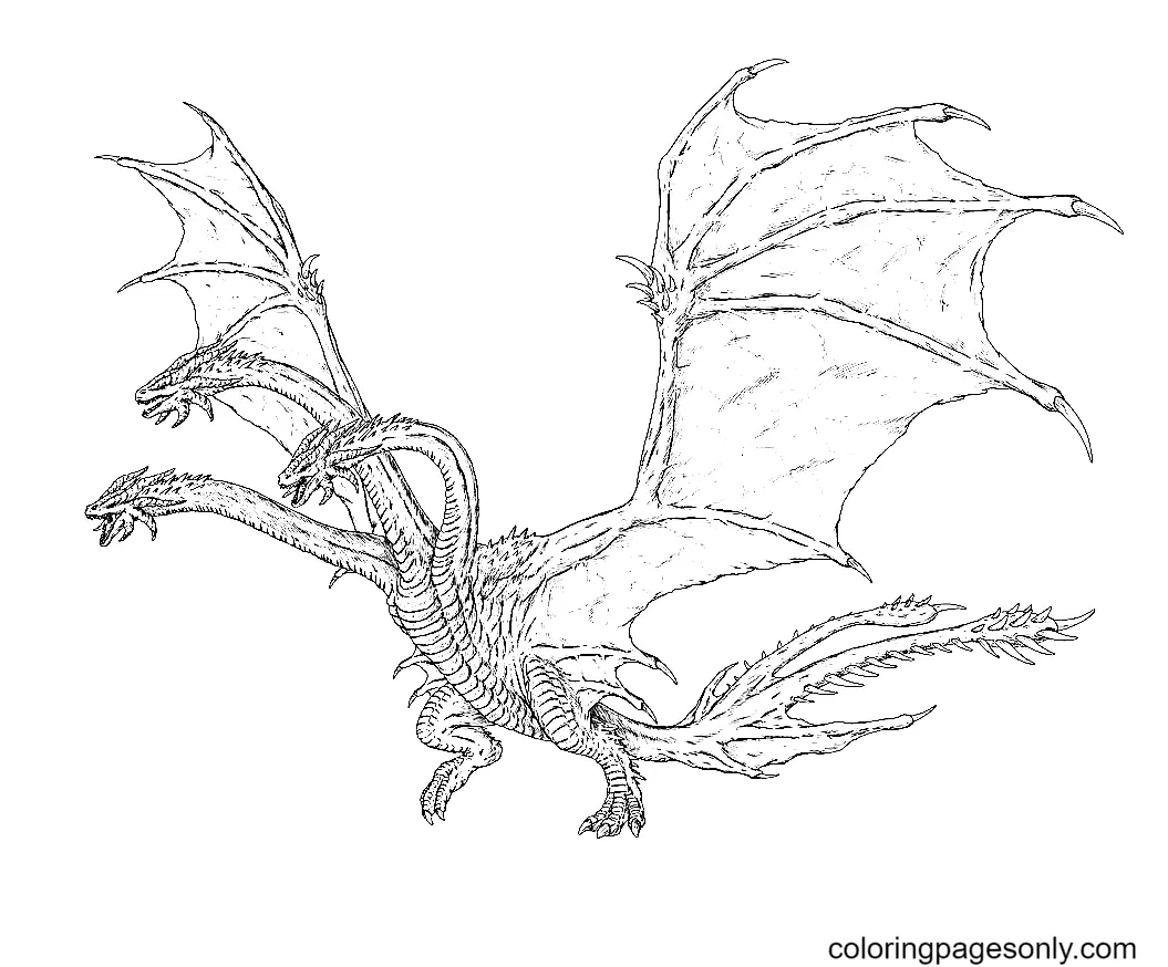 King Ghidorah Coloring Pages 1