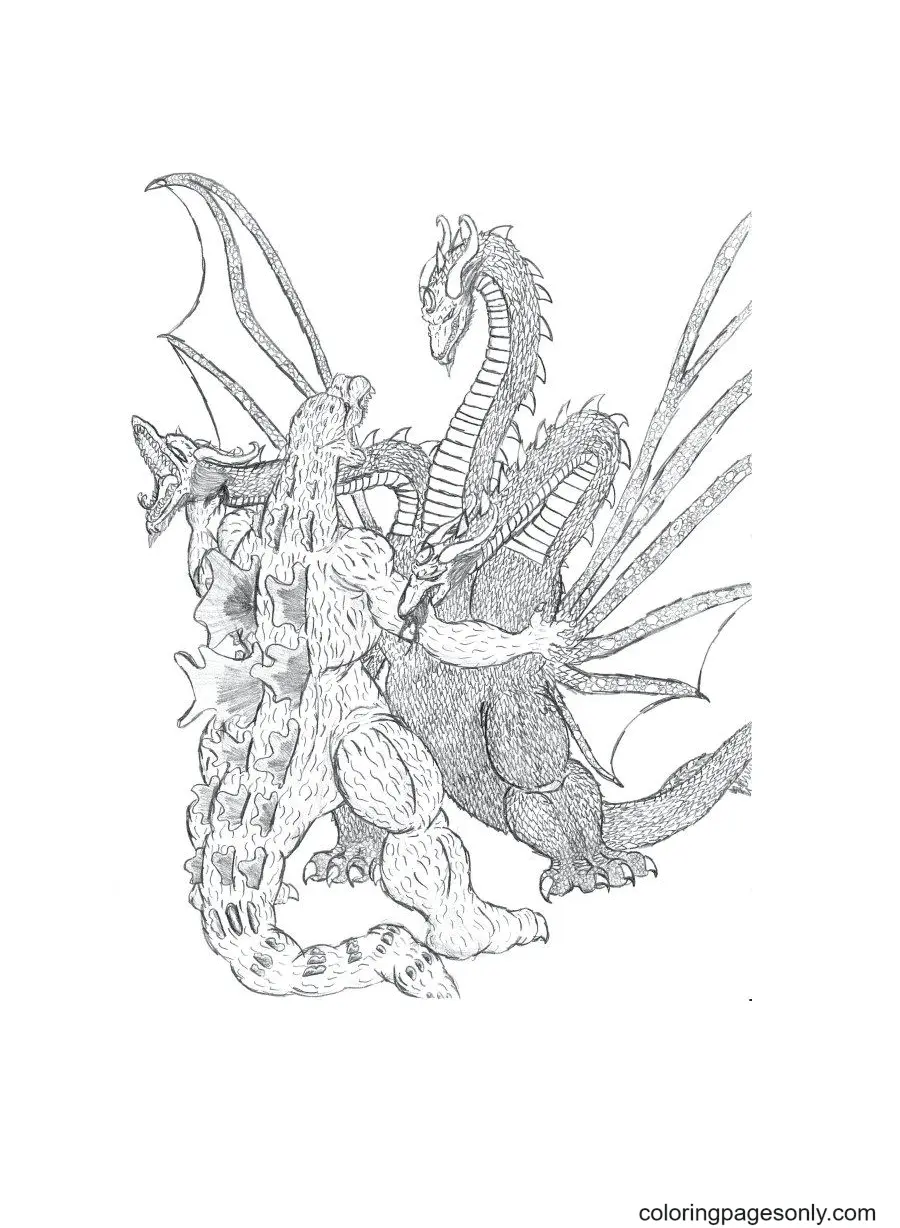 King Ghidorah Coloring Pages 12