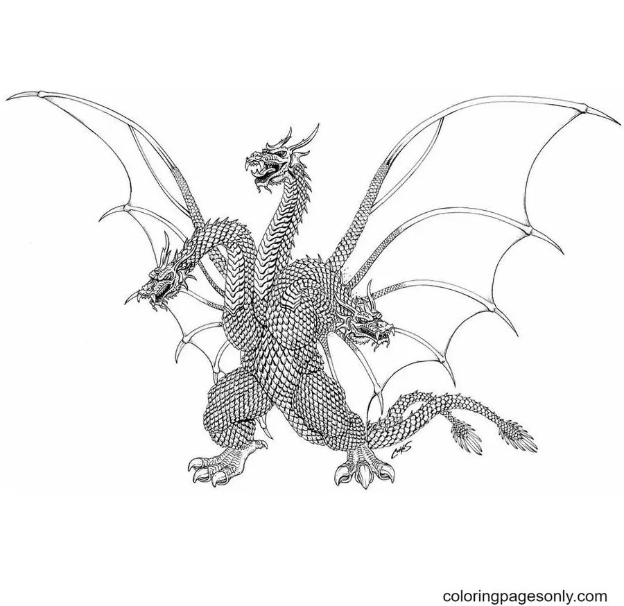 King Ghidorah Coloring Pages 13