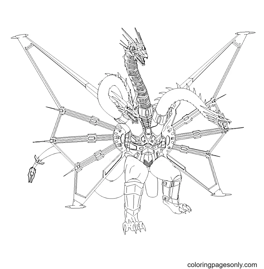 King Ghidorah Coloring Pages 15