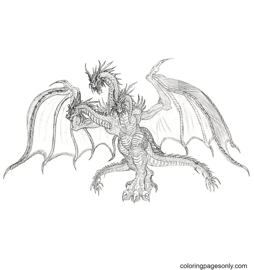 King Ghidorah Coloring Pages 16