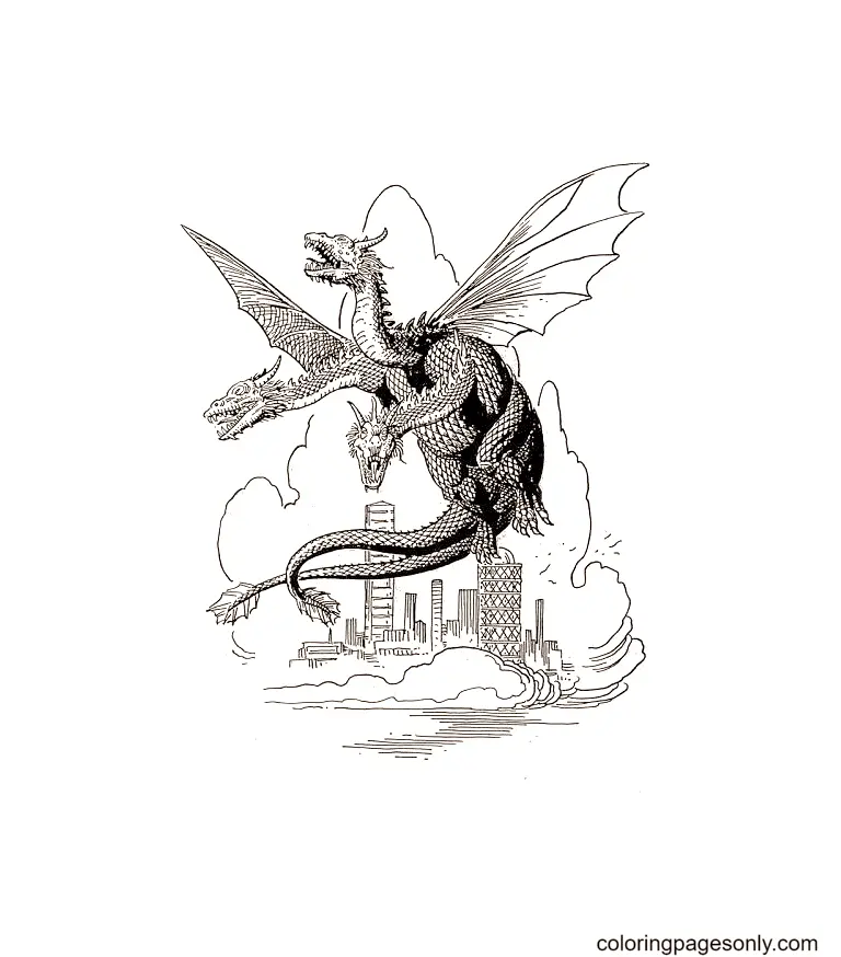 King Ghidorah Coloring Pages 17