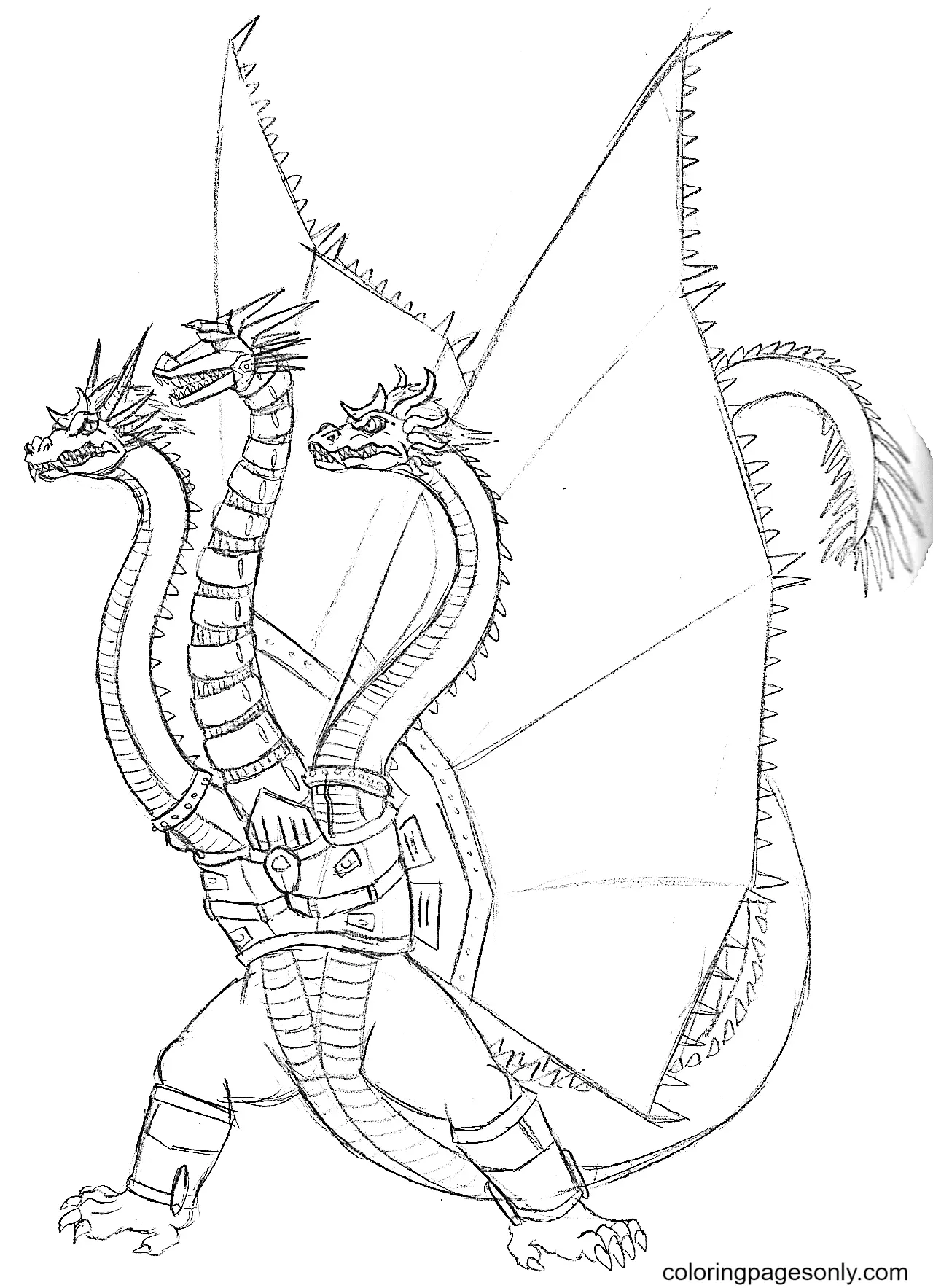 King Ghidorah Coloring Pages 4