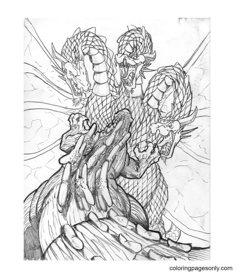 King Ghidorah Coloring Pages 5