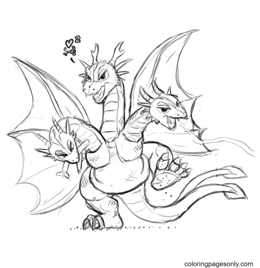 King Ghidorah Coloring Pages 6