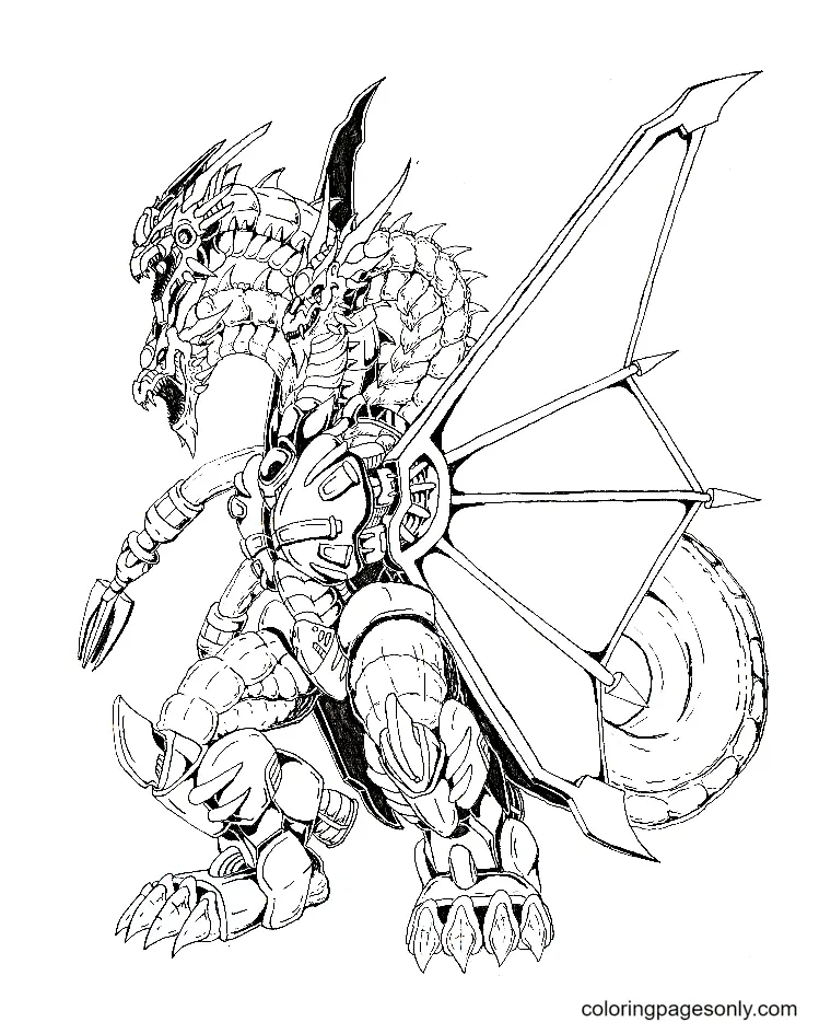 King Ghidorah Coloring Pages 7