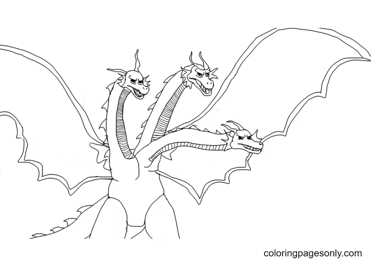 King Ghidorah Coloring Pages 8