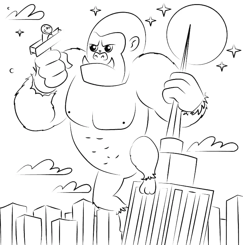 King Kong Coloring Pages 12