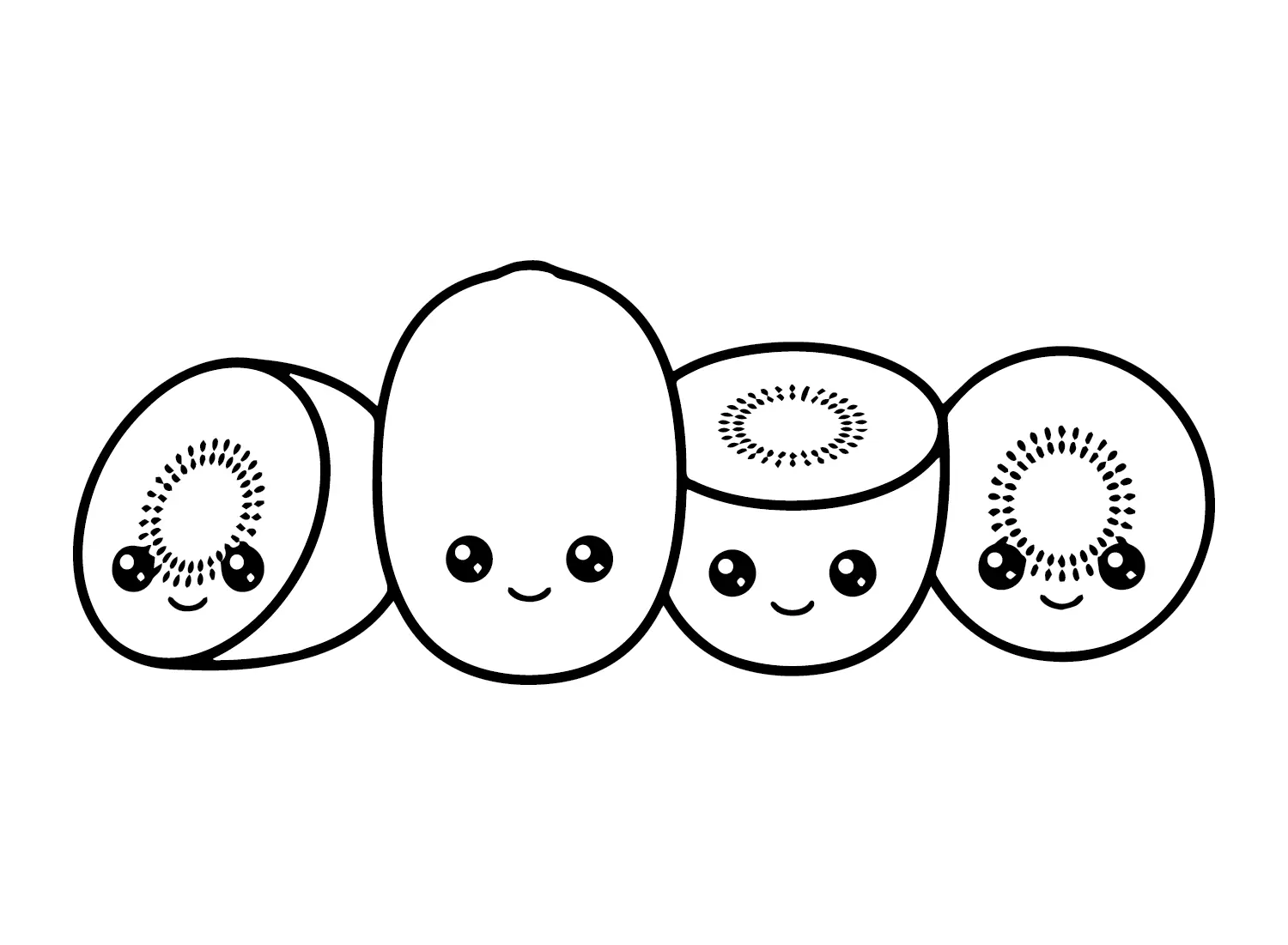 Kiwi Fruit Coloring Pages 1