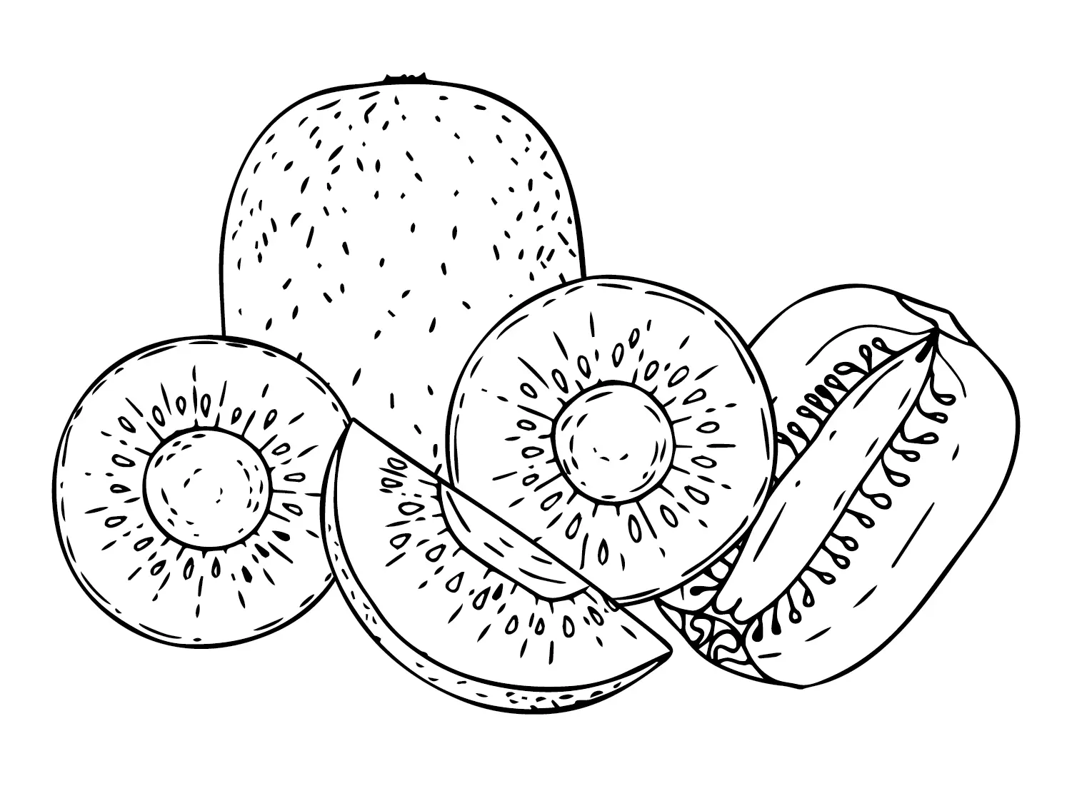 Kiwi Fruit Coloring Pages 2