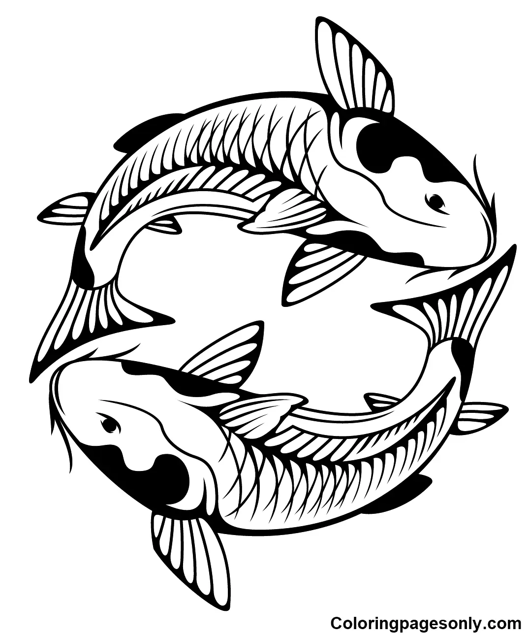 Desenhos de Peixes Koi Para Colorir 1
