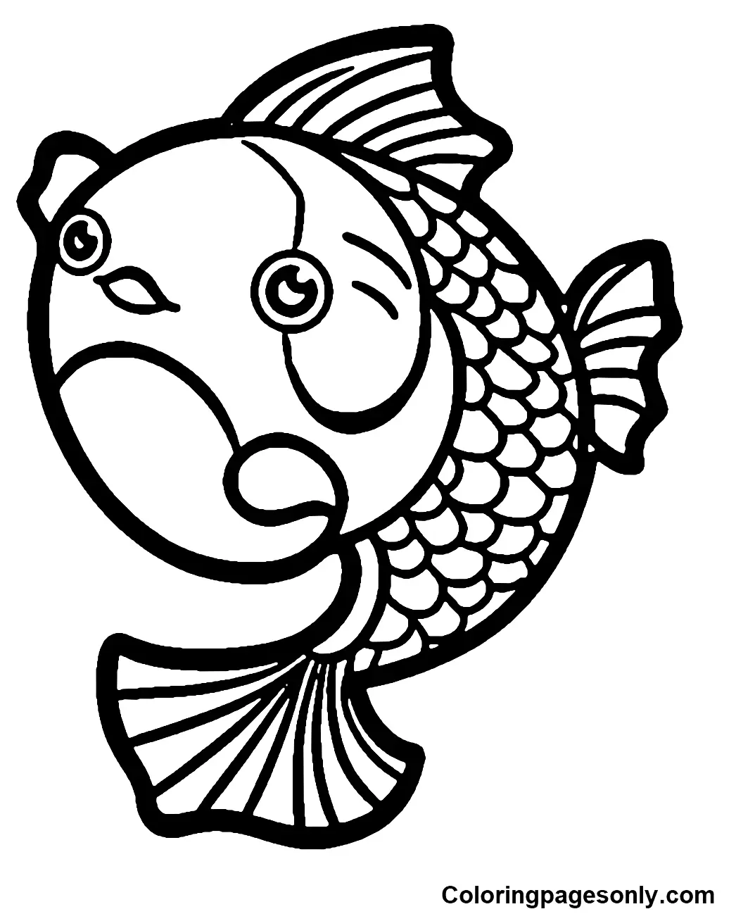 Desenhos de Peixes Koi Para Colorir 31