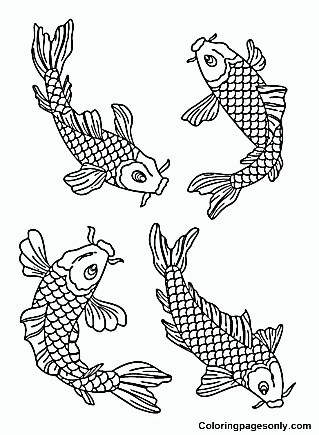 Desenhos de Peixes Koi Para Colorir 32