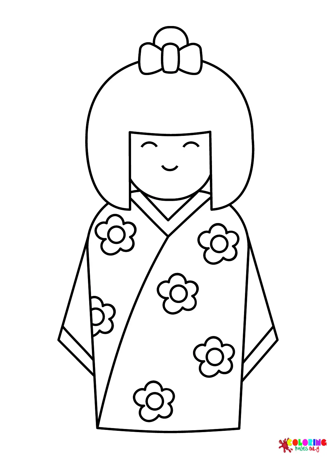 Munecas Kokeshi Para Colorear 12