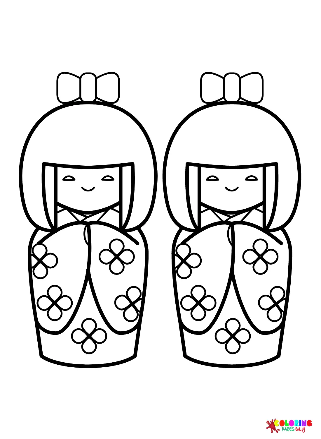 Munecas Kokeshi Para Colorear 15