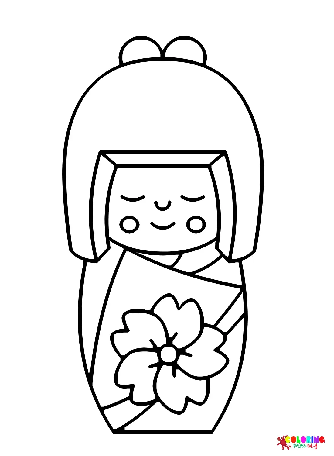 Munecas Kokeshi Para Colorear 16