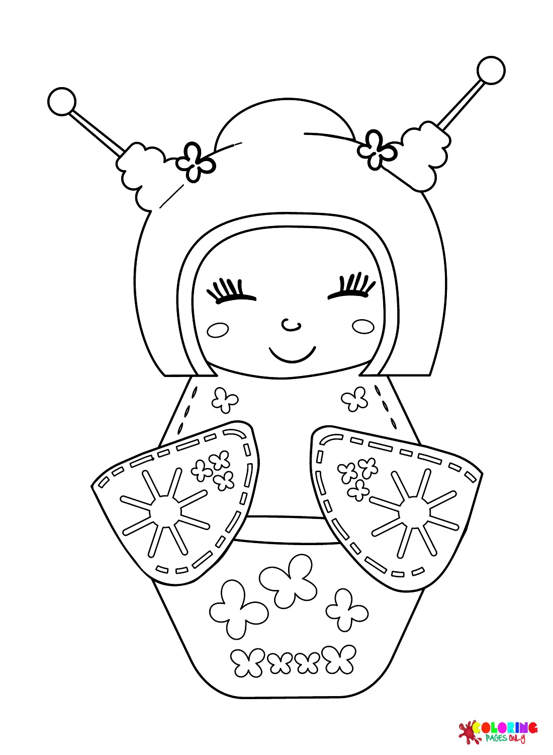 Munecas Kokeshi Para Colorear 17