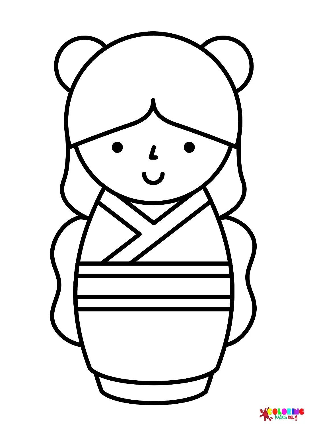 Kokeshi-Puppen Ausmalbilder