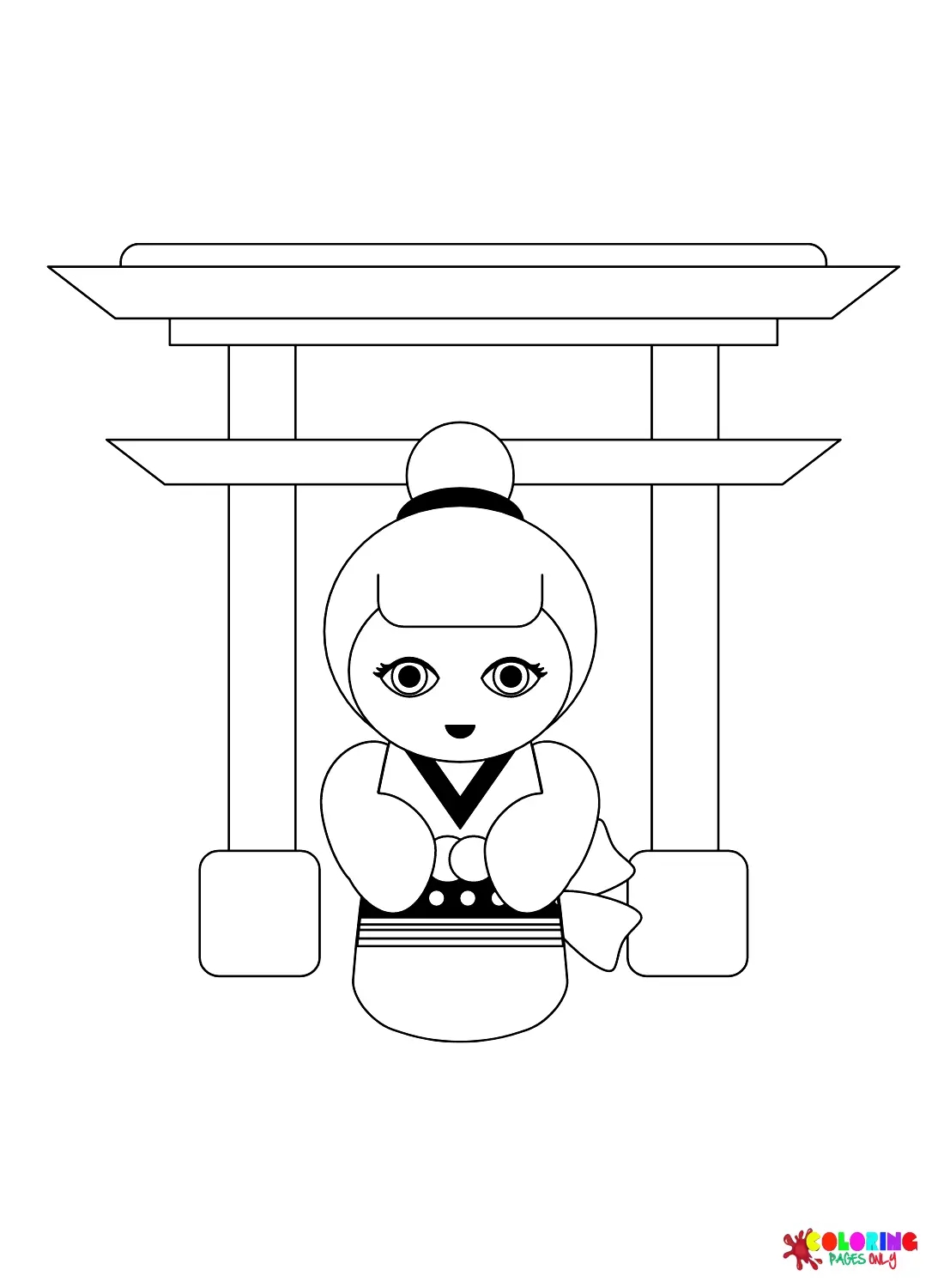 Munecas Kokeshi Para Colorear 3
