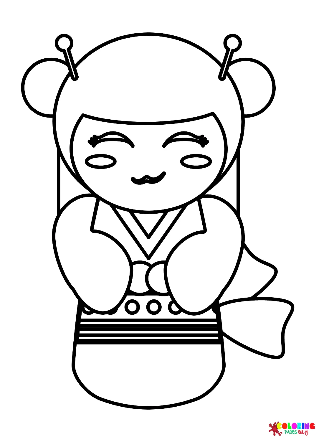 Munecas Kokeshi Para Colorear 6