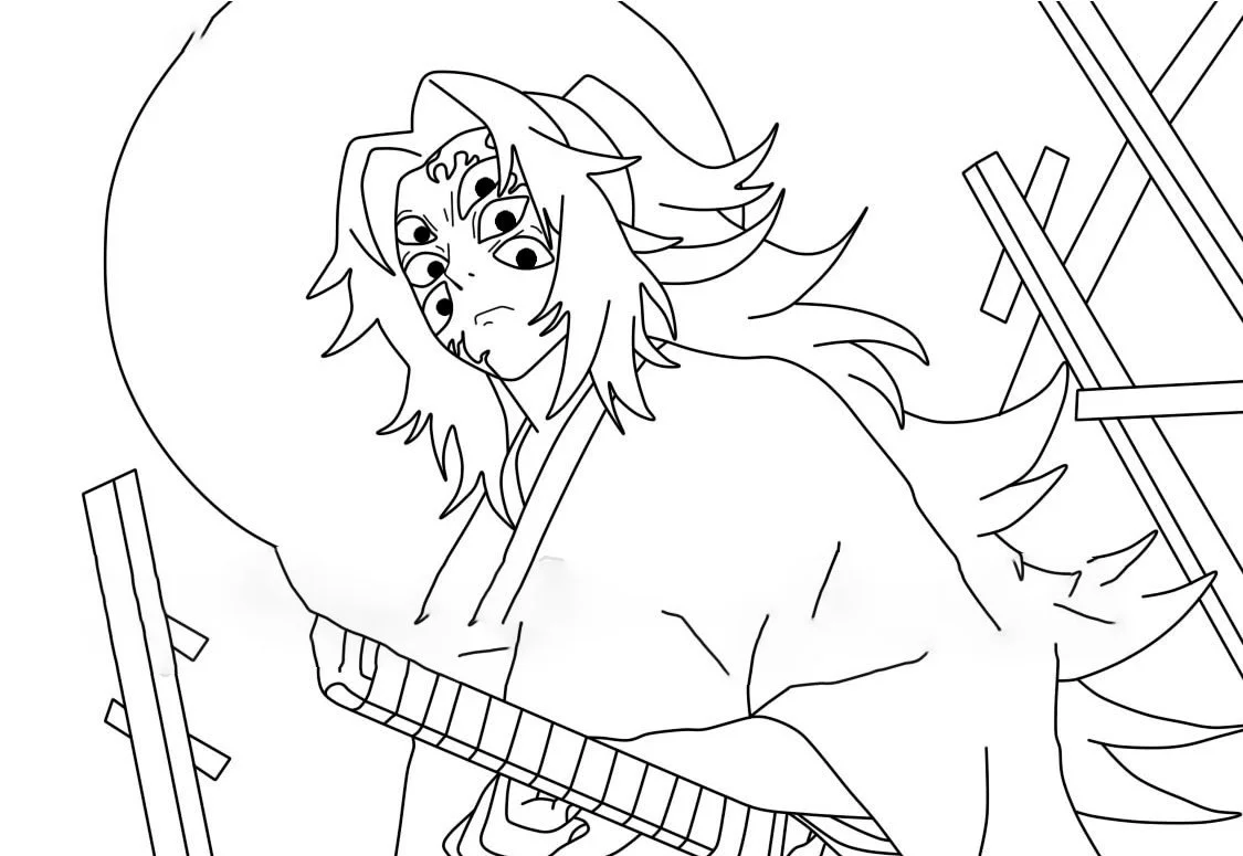 Kokushibo Para Colorir 2