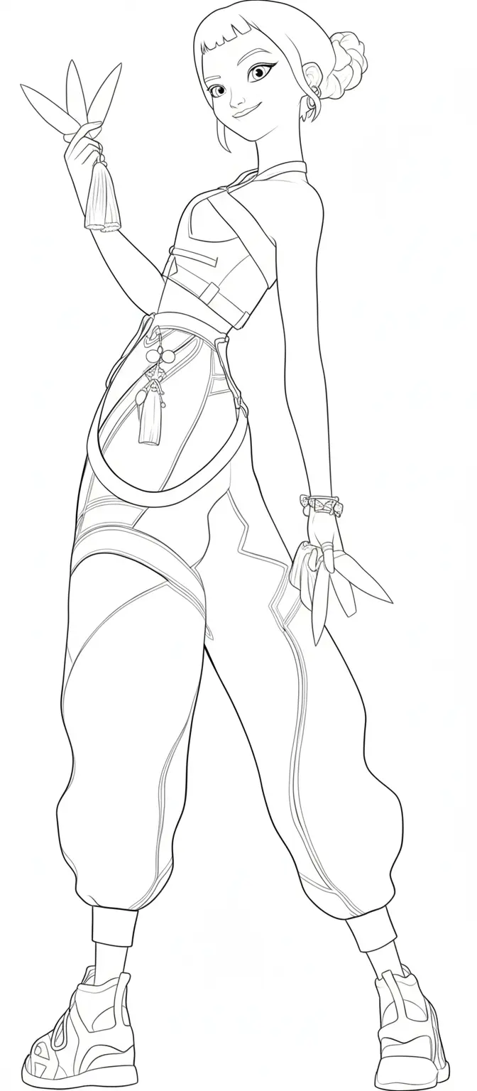 KPop Demon Hunters Rumi Coloring Pages 1