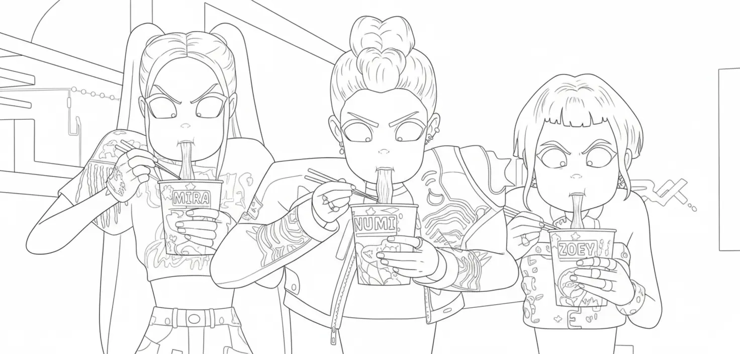 KPop Demon Hunters Rumi Coloring Pages 10
