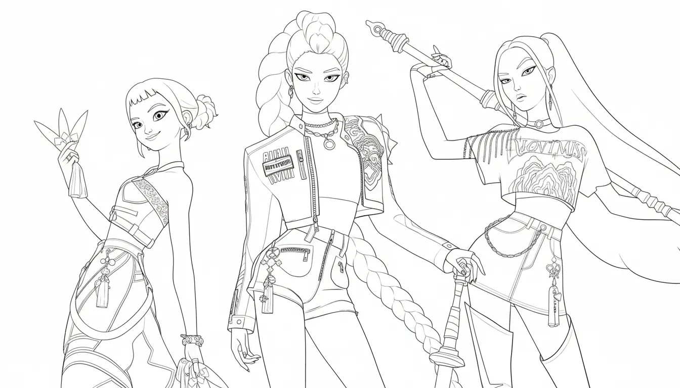 KPop Demon Hunters Rumi Coloring Pages 7