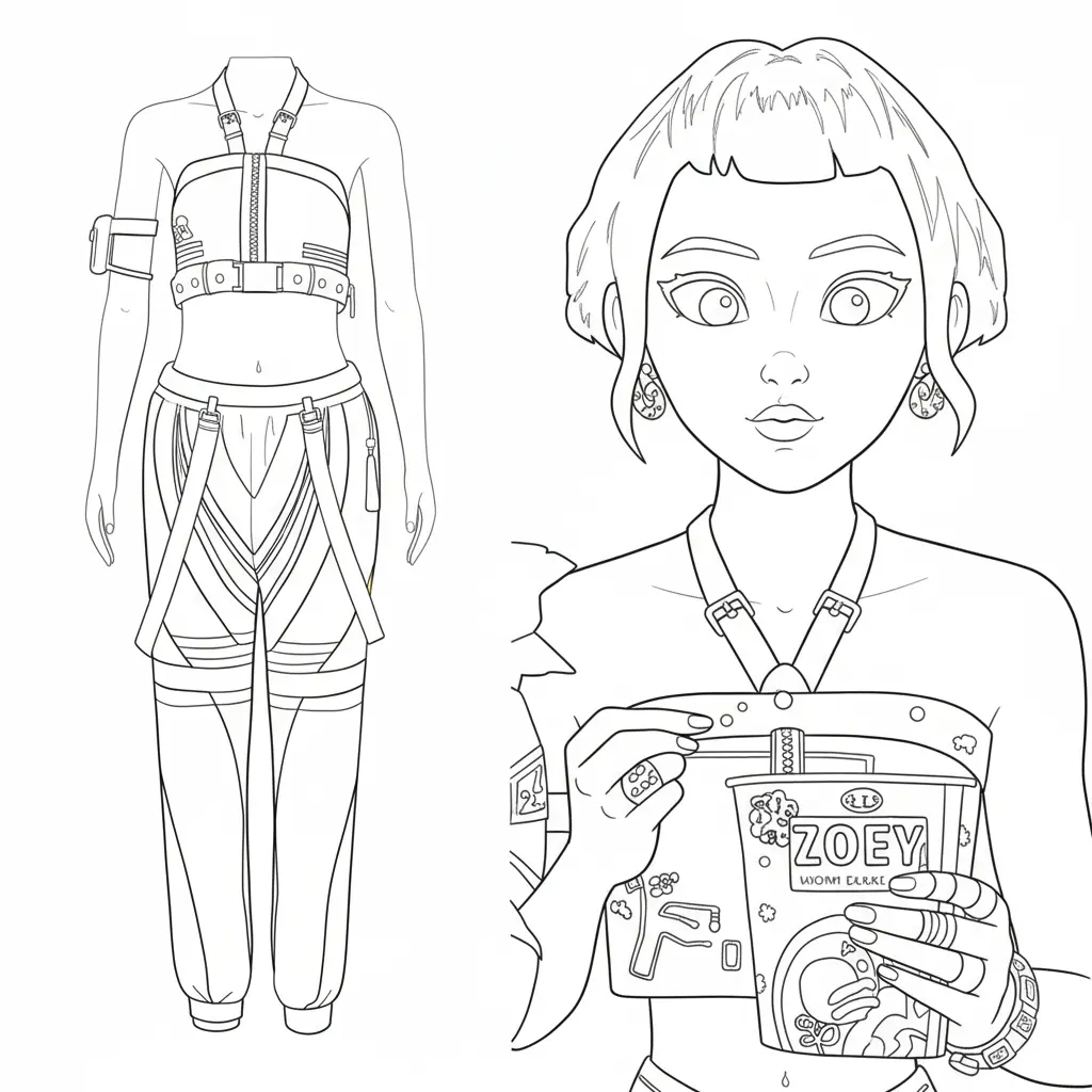 KPop Demon Hunters Rumi Coloring Pages 9