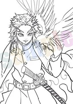 Kyojuro Rengoku Ausmalbilder 2