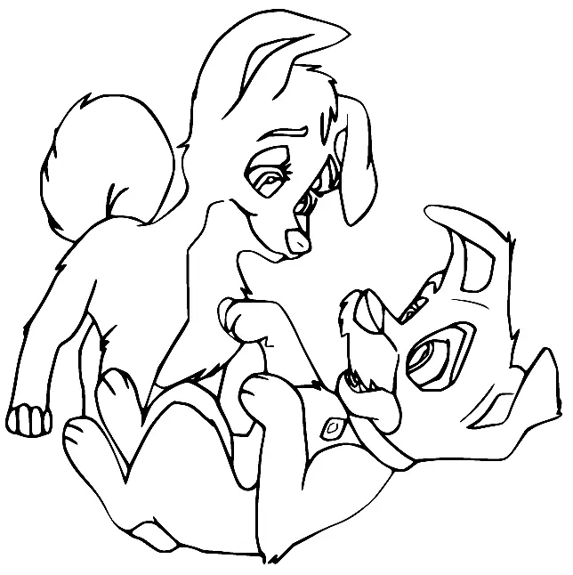 La Dama Y El Vagabundo Para Colorear 22