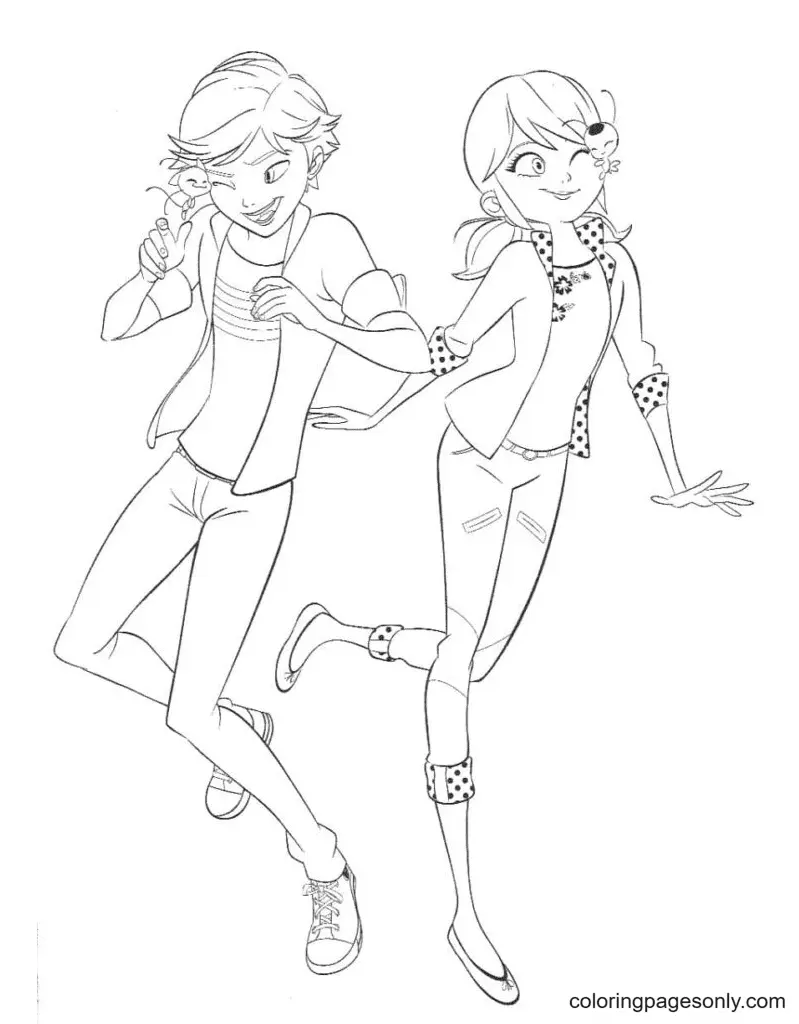 Ladybug and Cat Noir Coloring Pages 11