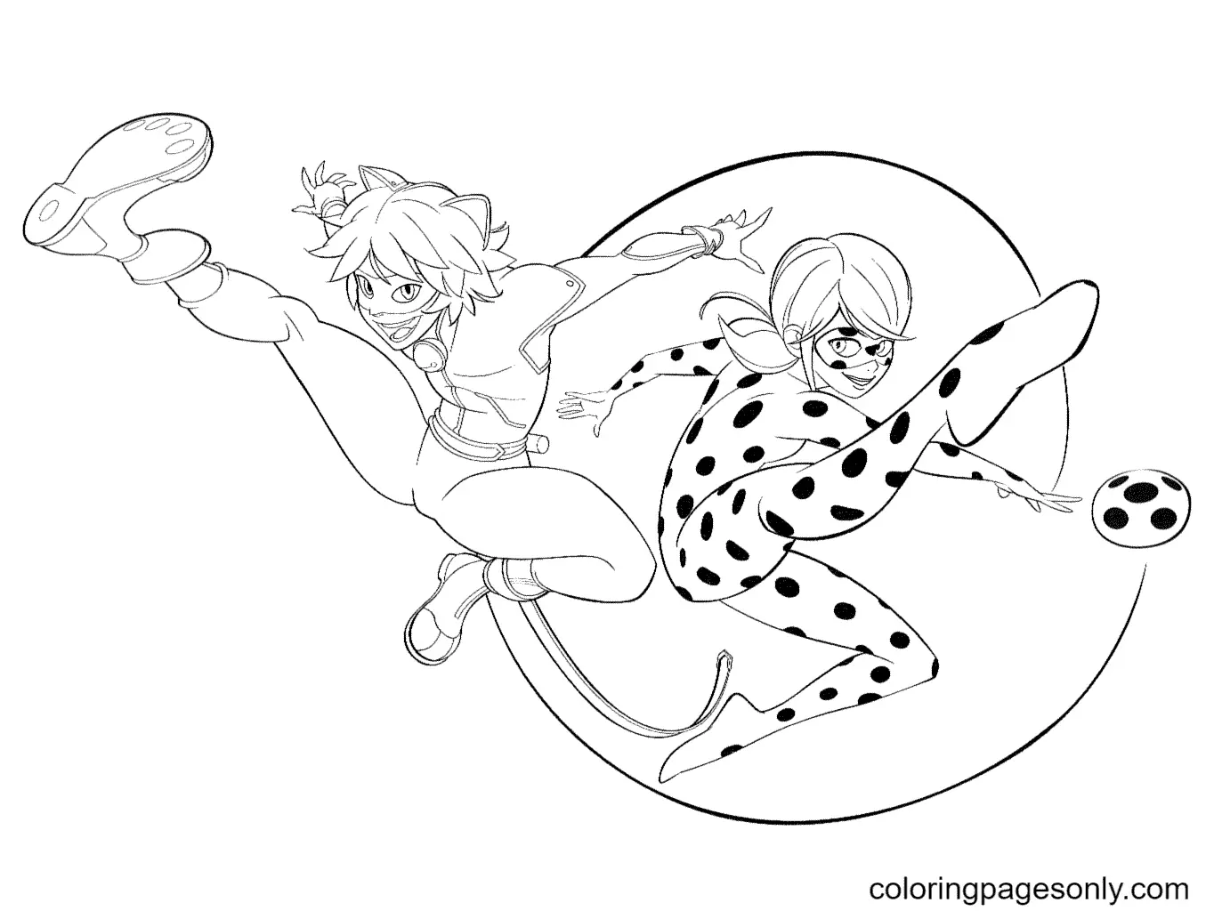 Ladybug and Cat Noir Coloring Pages 21