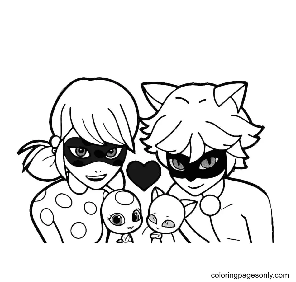 Ladybug and Cat Noir Coloring Pages 30