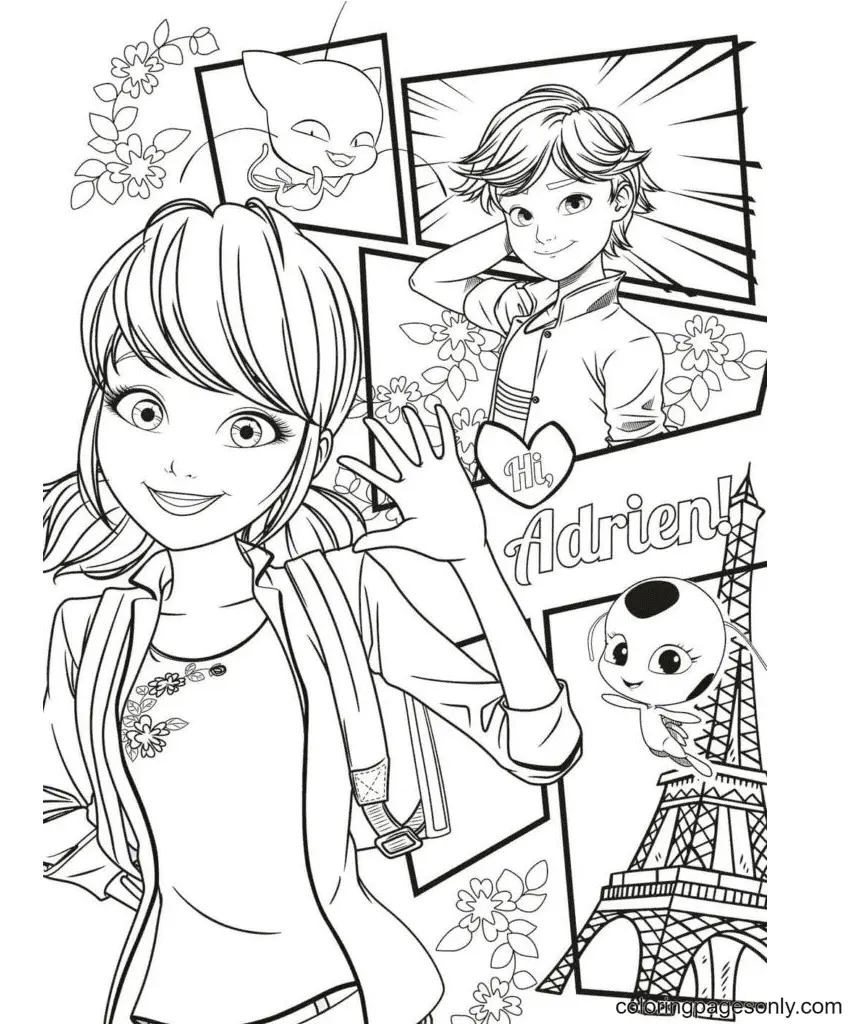 Ladybug and Cat Noir Coloring Pages 35