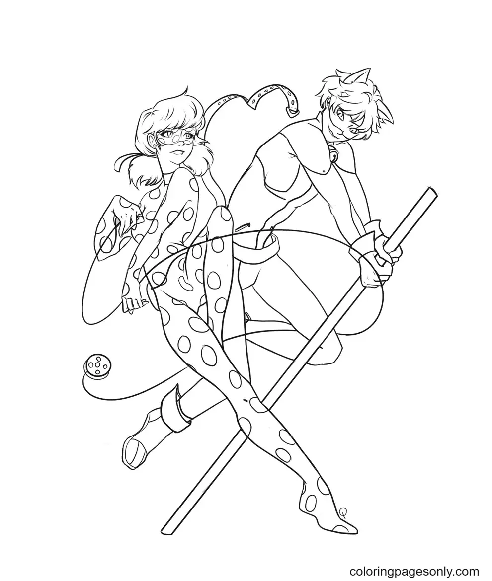 Ladybug and Cat Noir Coloring Pages 38