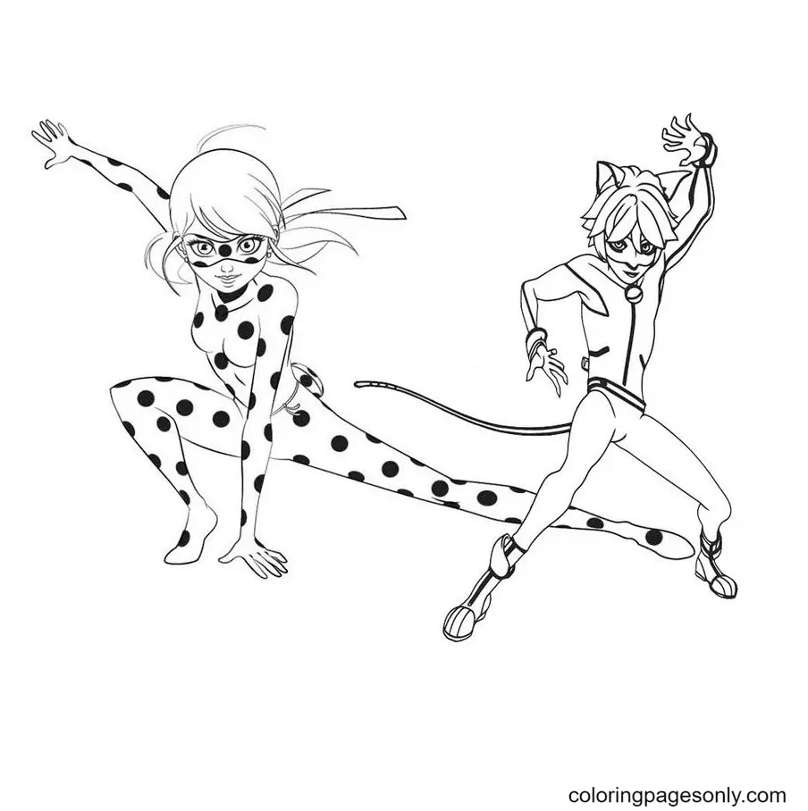Ladybug and Cat Noir Coloring Pages 51