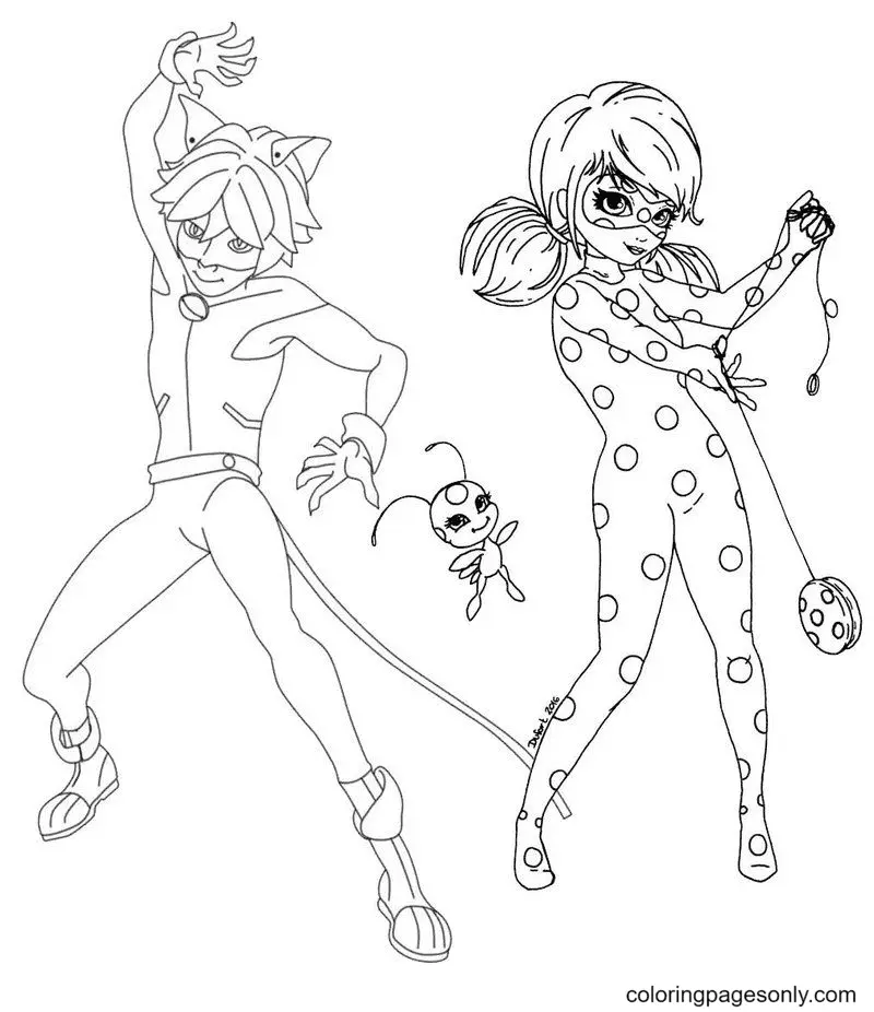 Ladybug and Cat Noir Coloring Pages 52