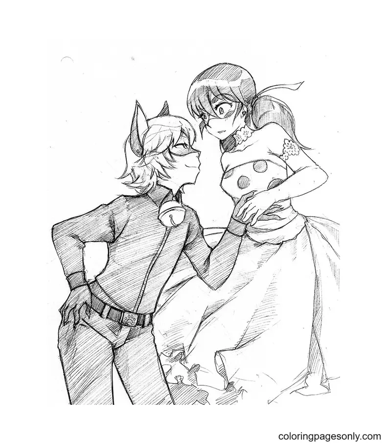 Ladybug and Cat Noir Coloring Pages 56