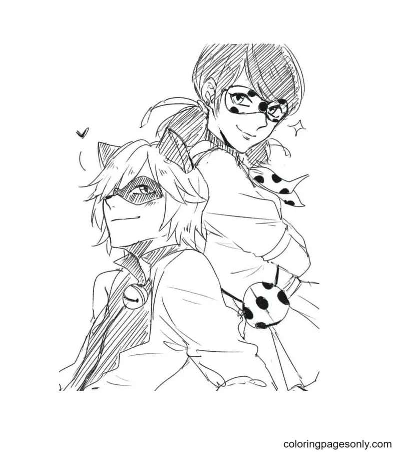 Ladybug and Cat Noir Coloring Pages 57
