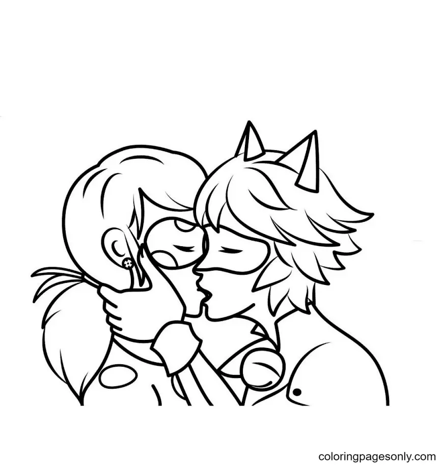 Ladybug and Cat Noir Coloring Pages 6