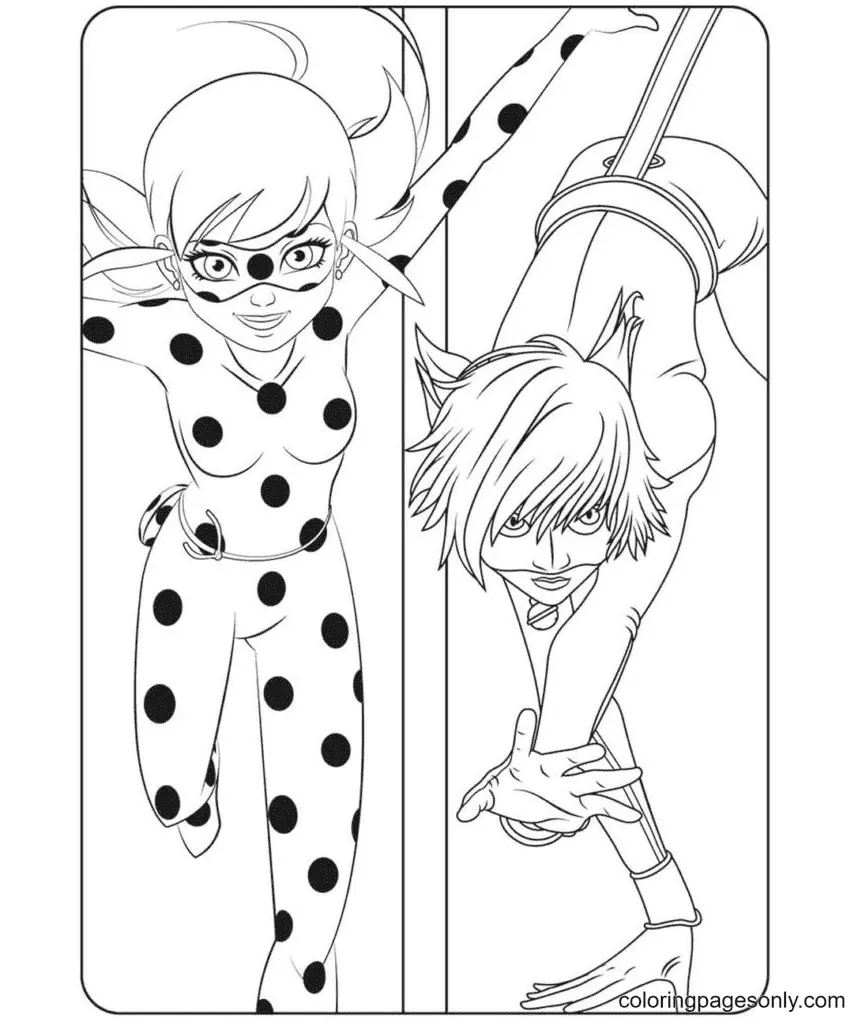 Ladybug and Cat Noir Coloring Pages 64