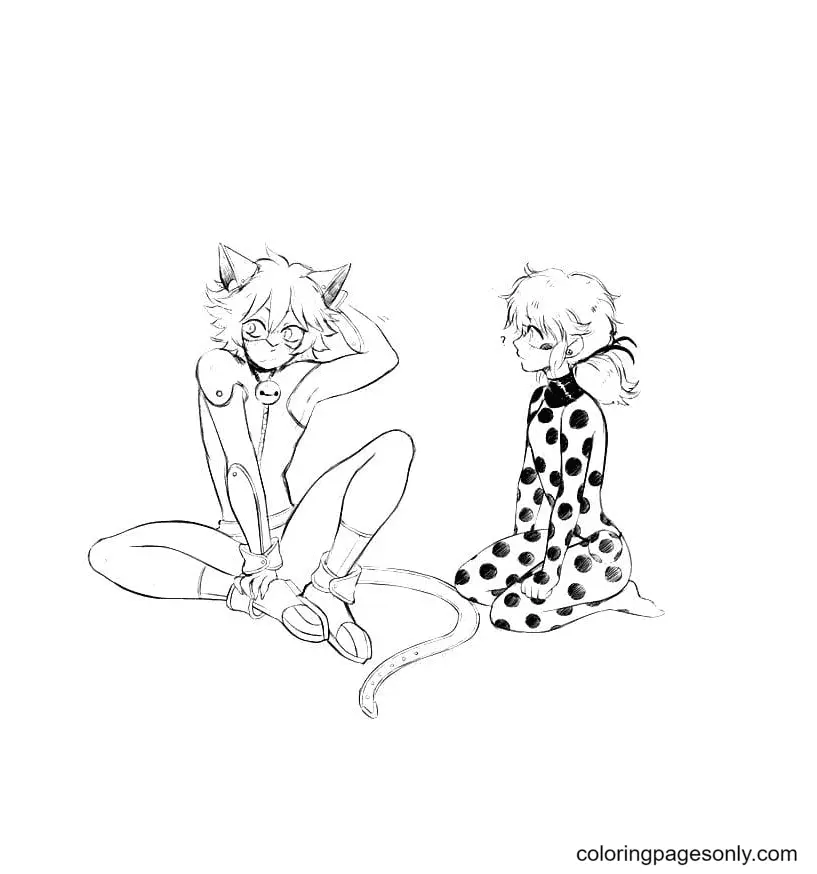 Ladybug and Cat Noir Coloring Pages 70