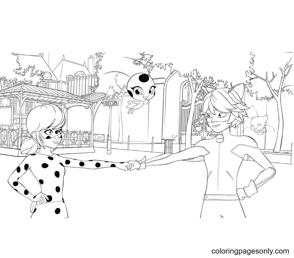 Ladybug and Cat Noir Coloring Pages 75
