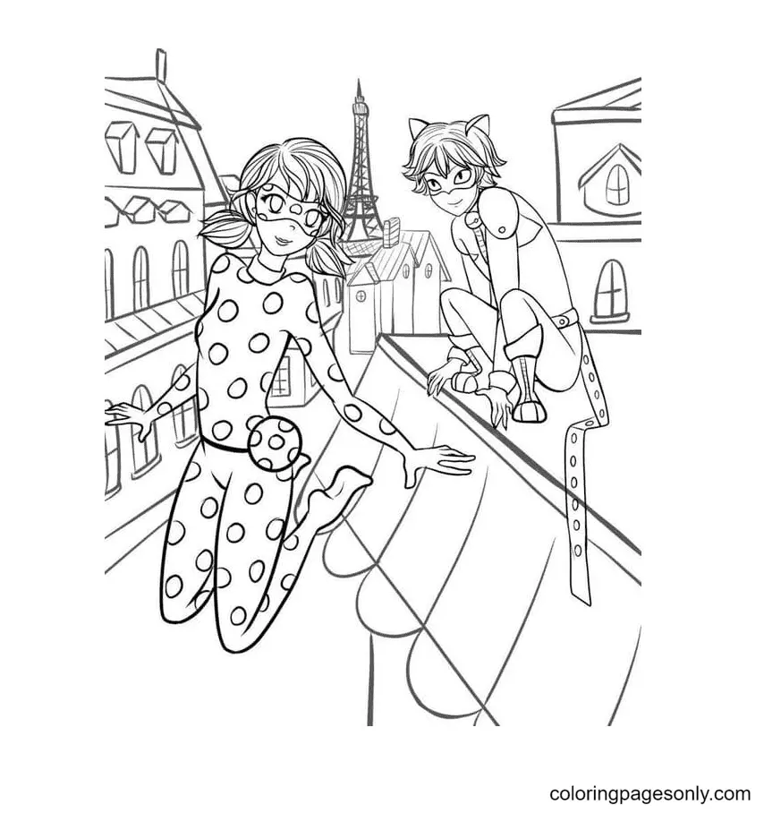 Ladybug and Cat Noir Coloring Pages 79